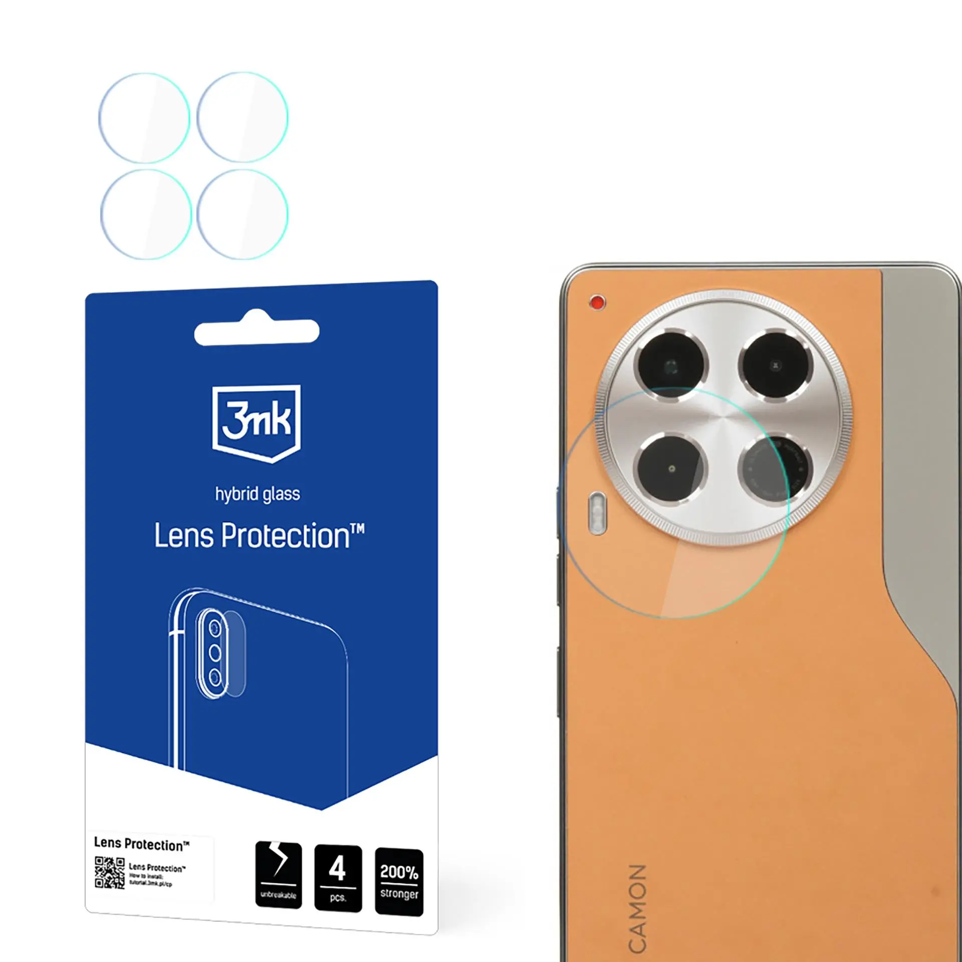 Szkło hybrydowe 3mk Lens Protection do Tecno Camon 30 Premier