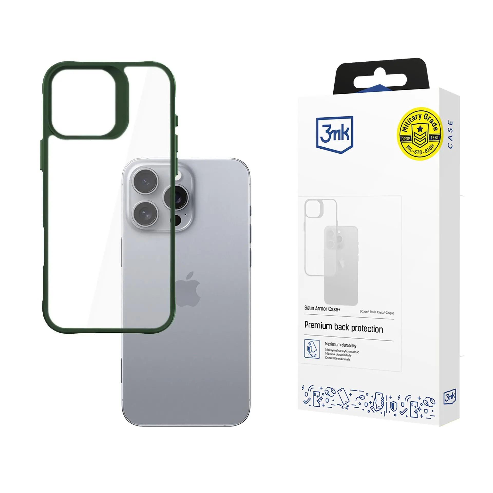 Etui 3mk Satin Armor Case+ do iPhone 16 Pro Max Zielony