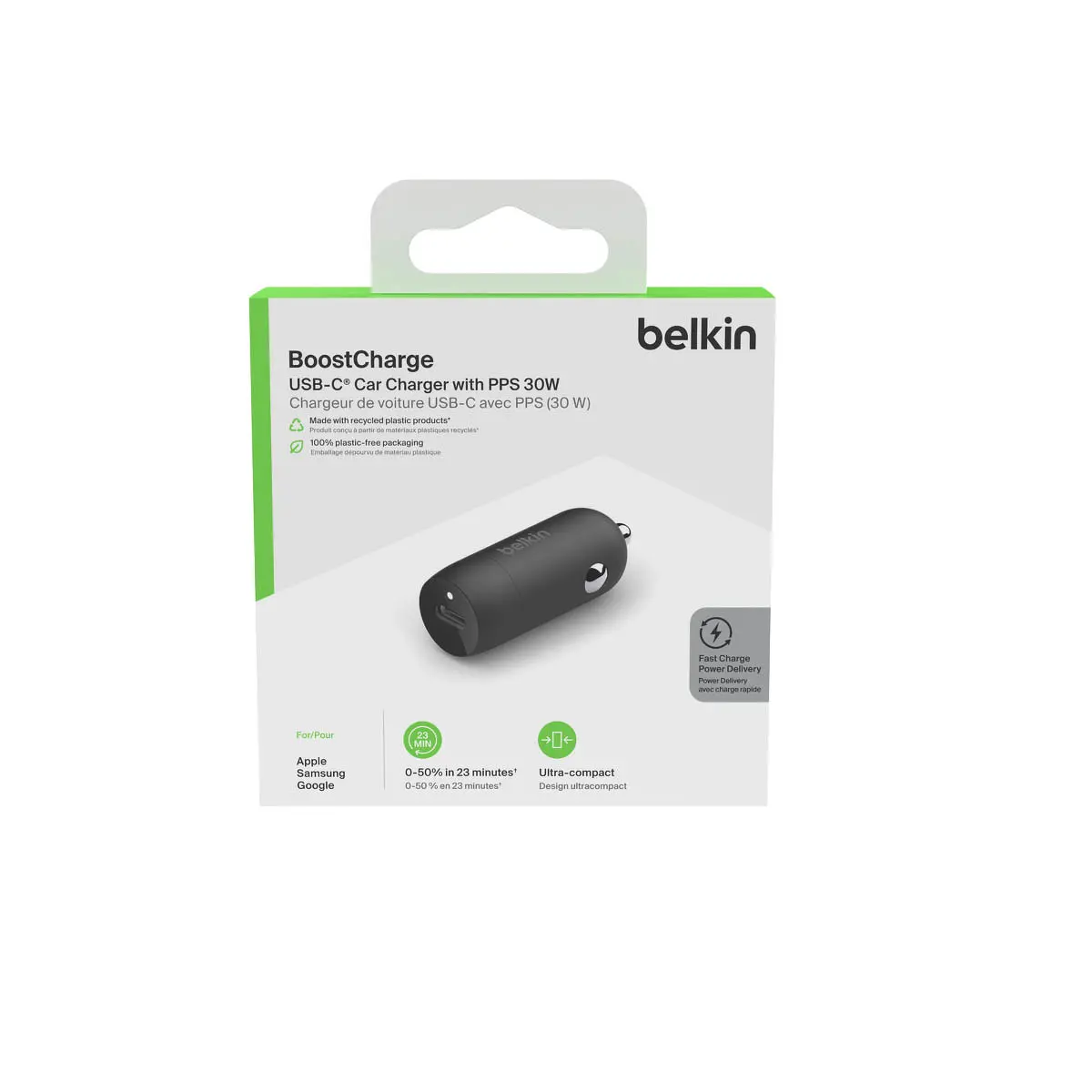 Ładowarka samochodowa Belkin Boost Charge 30W USB-C PD PPS Czarny