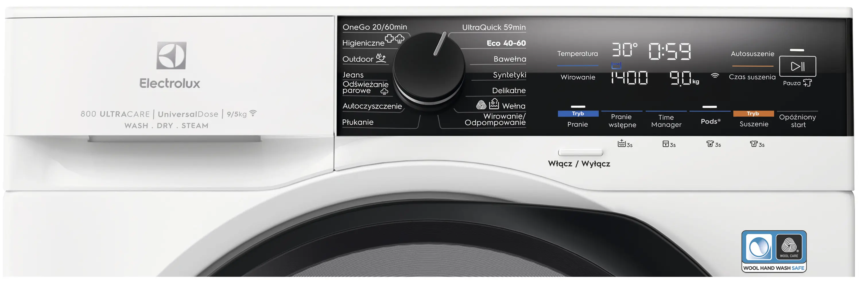 Pralko-suszarka Electrolux 800 UltraCare EW8W7492QP 57,6cm 9kg/5kg Zdalne sterowanie