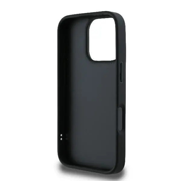 Etui Guess Quilted Metal Logo do iPhone 16 Pro Czarny
