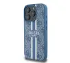 Etui Guess hardcase 4G Printed Stripes MagSafe do iPhone 16 Pro Niebieski