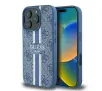 Etui Guess hardcase 4G Printed Stripes MagSafe do iPhone 16 Pro Niebieski