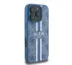 Etui Guess hardcase 4G Printed Stripes MagSafe do iPhone 16 Pro Niebieski