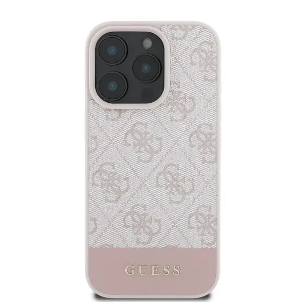 Etui Guess 4G Bottom Stripe do iPhone 16 Pro Różowy