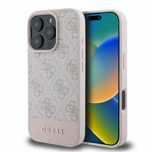 Etui Guess 4G Bottom Stripe do iPhone 16 Pro Różowy