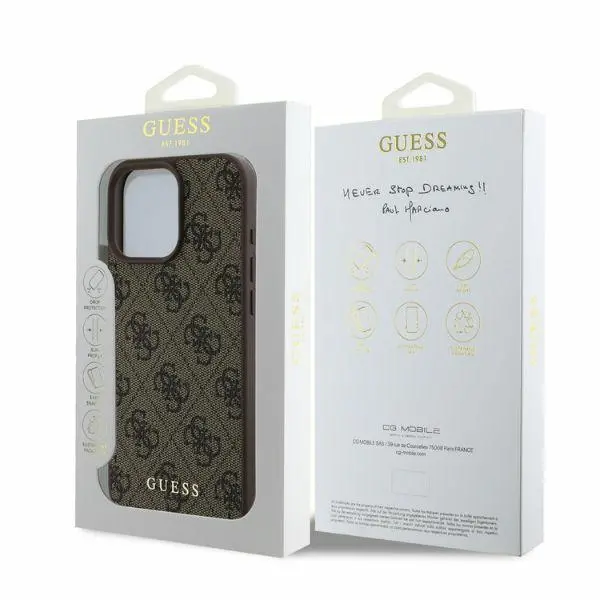 Etui Guess 4G Classic do iPhone 16 Pro Brązowy
