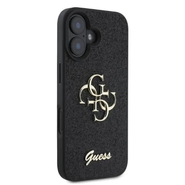 Etui Guess Fixed Glitter Big 4G do iPhone 16 Czarny