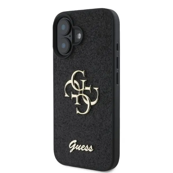 Etui Guess Fixed Glitter Big 4G do iPhone 16 Czarny