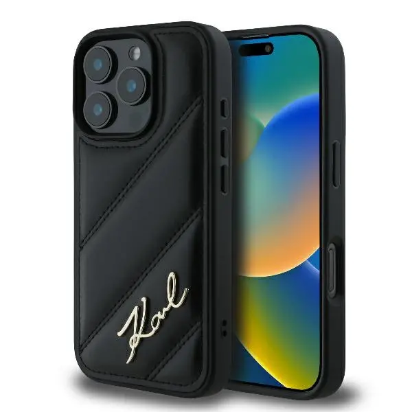 Karl Lagerfeld hardcase Quilted Signature do iPhone 16 Pro Max Czarny