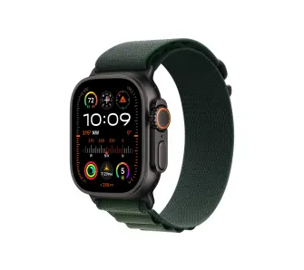 Apple Watch Ultra 2 GPS + Cellular Koperta z tytanu Czarna 49mm Opaska Alpine Ciemnozielona Rozmiar M