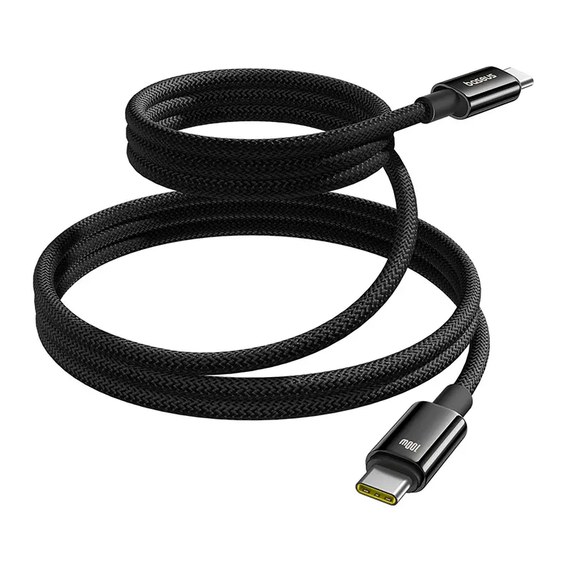 Kabel Baseus Tungsten Gold USB-C do USB-C 100W 1m Czarny