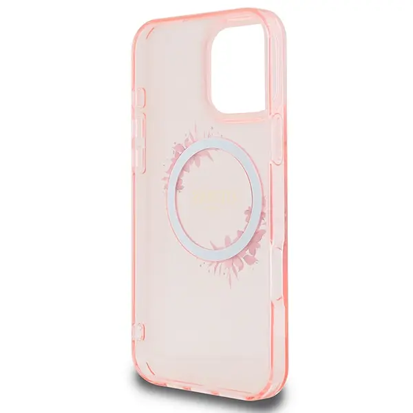 Etui Guess IML Flowers Wreath MagSafe do iPhone 16 Pro Max Różowy