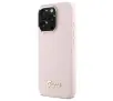 Etui Guess Silicone Script Metal Logo & Frame do iPhone 16 Pro Max Różowy