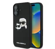 Karl Lagerfeld Silicone Double Heads Print MagSafe do iPhone 16 Czarny