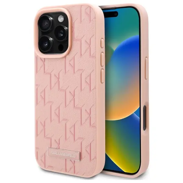 Etui Karl Lagerfeld Hot Stamp MagSafe do iPhone 16 Pro Max Różowy