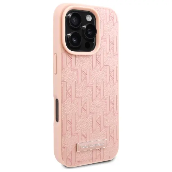 Etui Karl Lagerfeld Hot Stamp MagSafe do iPhone 16 Pro Max Różowy