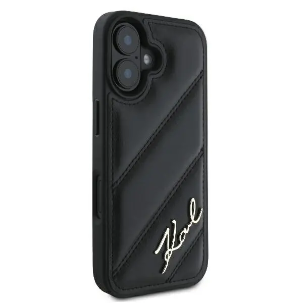 Etui Karl Lagerfeld Quilted Signature iPhone 16 Plus Czarny