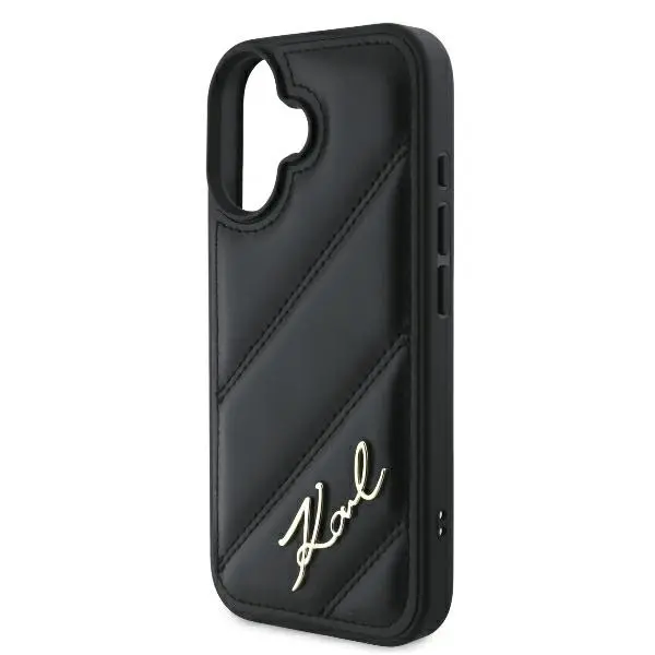 Etui Karl Lagerfeld Quilted Signature iPhone 16 Plus Czarny