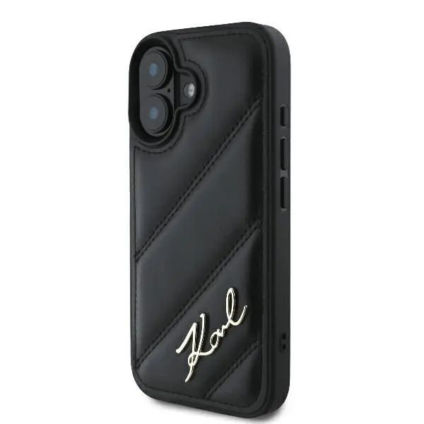 Etui Karl Lagerfeld Quilted Signature iPhone 16 Plus Czarny