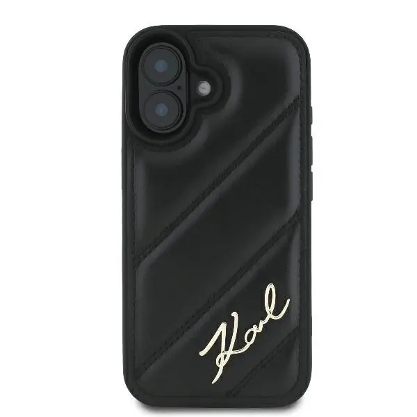 Etui Karl Lagerfeld Quilted Signature iPhone 16 Plus Czarny