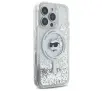 Etui Karl Lagerfeld Liquid Glitter Choupette Head MagSafe do iPhone 16 Pro Przezroczysty