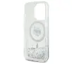 Etui Karl Lagerfeld Liquid Glitter Choupette Head MagSafe do iPhone 16 Pro Przezroczysty