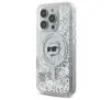 Etui Karl Lagerfeld Liquid Glitter Choupette Head MagSafe do iPhone 16 Pro Przezroczysty