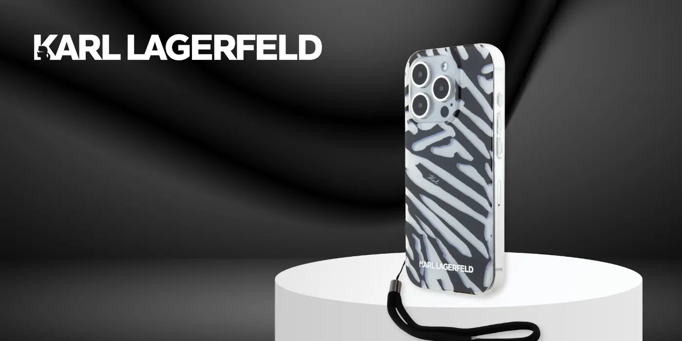 Etui Karl Lagerfeld IML Zebra Pattern & Cord iPhone 16 Pro Czarny