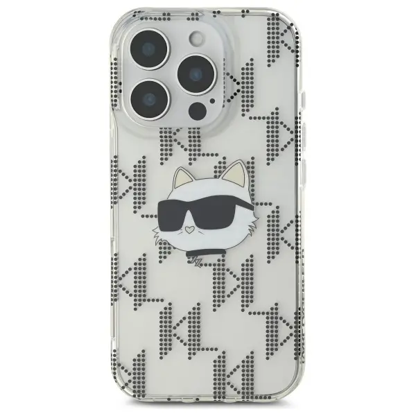 Etui Karl Lagerfeld IML Choupette Head Electroplated do iPhone 16 Pro Przezroczysty