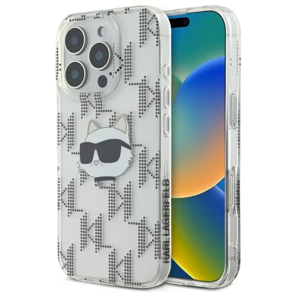 Etui Karl Lagerfeld IML Choupette Head Electroplated do iPhone 16 Pro Przezroczysty