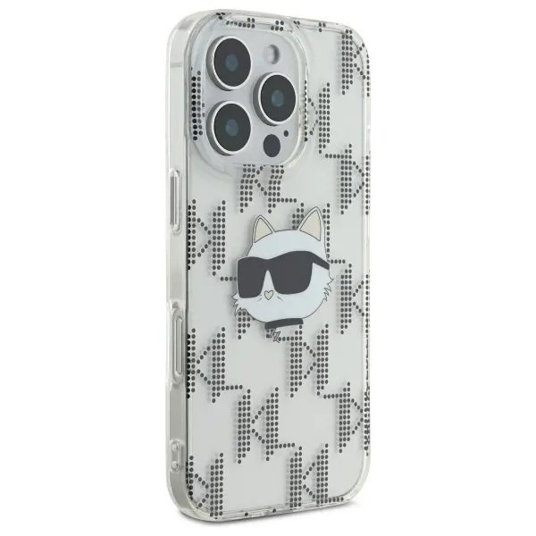 Etui Karl Lagerfeld IML Choupette Head Electroplated do iPhone 16 Pro Przezroczysty