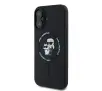 Etui Karl Lagerfeld Silicone Karl&Choupette Ring MagSafe do iPhone 16 Plus Czarny