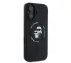 Etui Karl Lagerfeld Silicone Karl&Choupette Ring MagSafe do iPhone 16 Plus Czarny