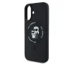 Etui Karl Lagerfeld Silicone Karl&Choupette Ring MagSafe do iPhone 16 Plus Czarny