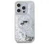Etui Karl Lagerfeld Liquid Glitter Karl&Choupette Head MagSafe do iPhone 15 Pro Max Przezroczysty