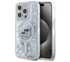 Etui Karl Lagerfeld Liquid Glitter Karl&Choupette Head MagSafe do iPhone 15 Pro Max Przezroczysty