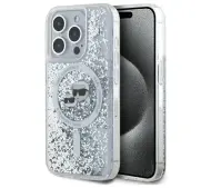 Karl Lagerfeld Liquid Glitter Karl&Choupette Head MagSafe do iPhone 15 Pro Max Przezroczysty