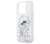 Etui Karl Lagerfeld Liquid Glitter Karl&Choupette Head MagSafe do iPhone 15 Pro Max Przezroczysty