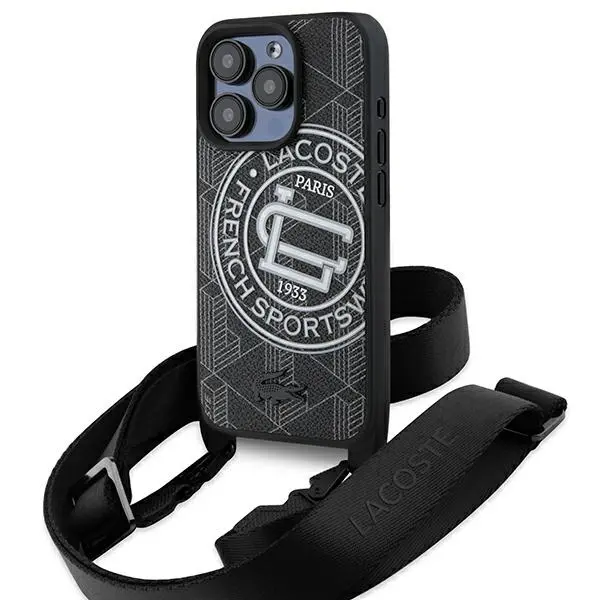 Etui Lacoste Mono Sportswear MagSafe do iPhone 16 Pro Max Czarny