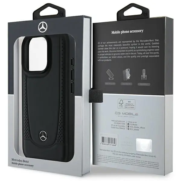 Etui Mercedes-Benz Leather Urban do iPhone 16 Pro Max Czarny