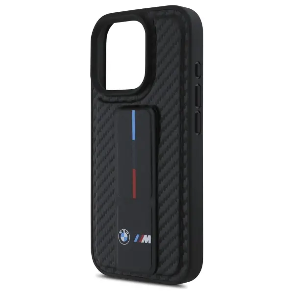 Etui BMW M Grip Stand Smooth and Carbon do iPhone 16 Pro Max Czarny