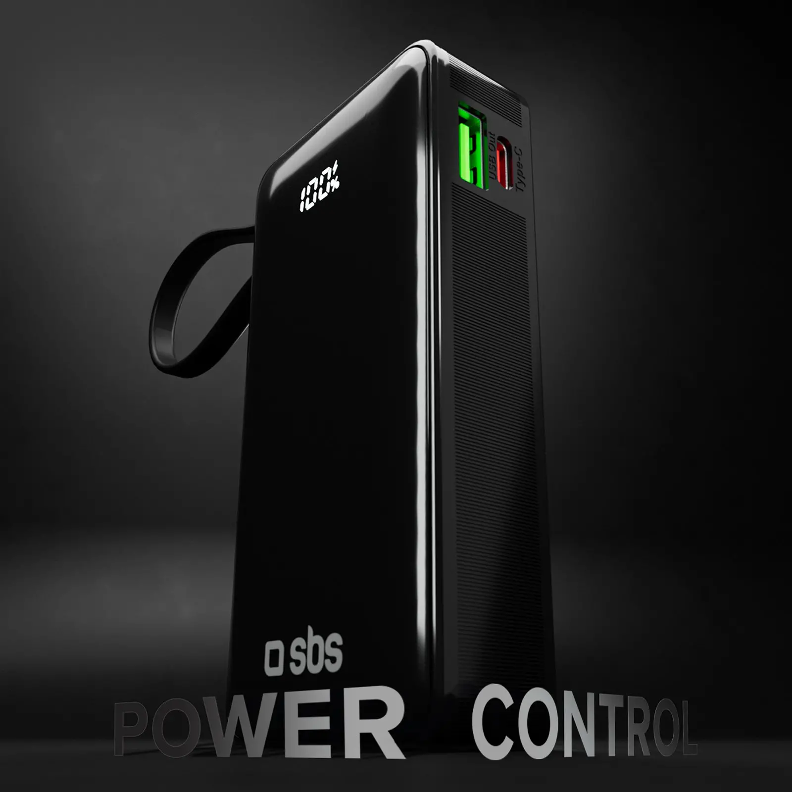 Powerbank SBS TTBB10000LCDTCPD20K 10000mAh PD 20W Wbudowany kabel USB-C Czarny