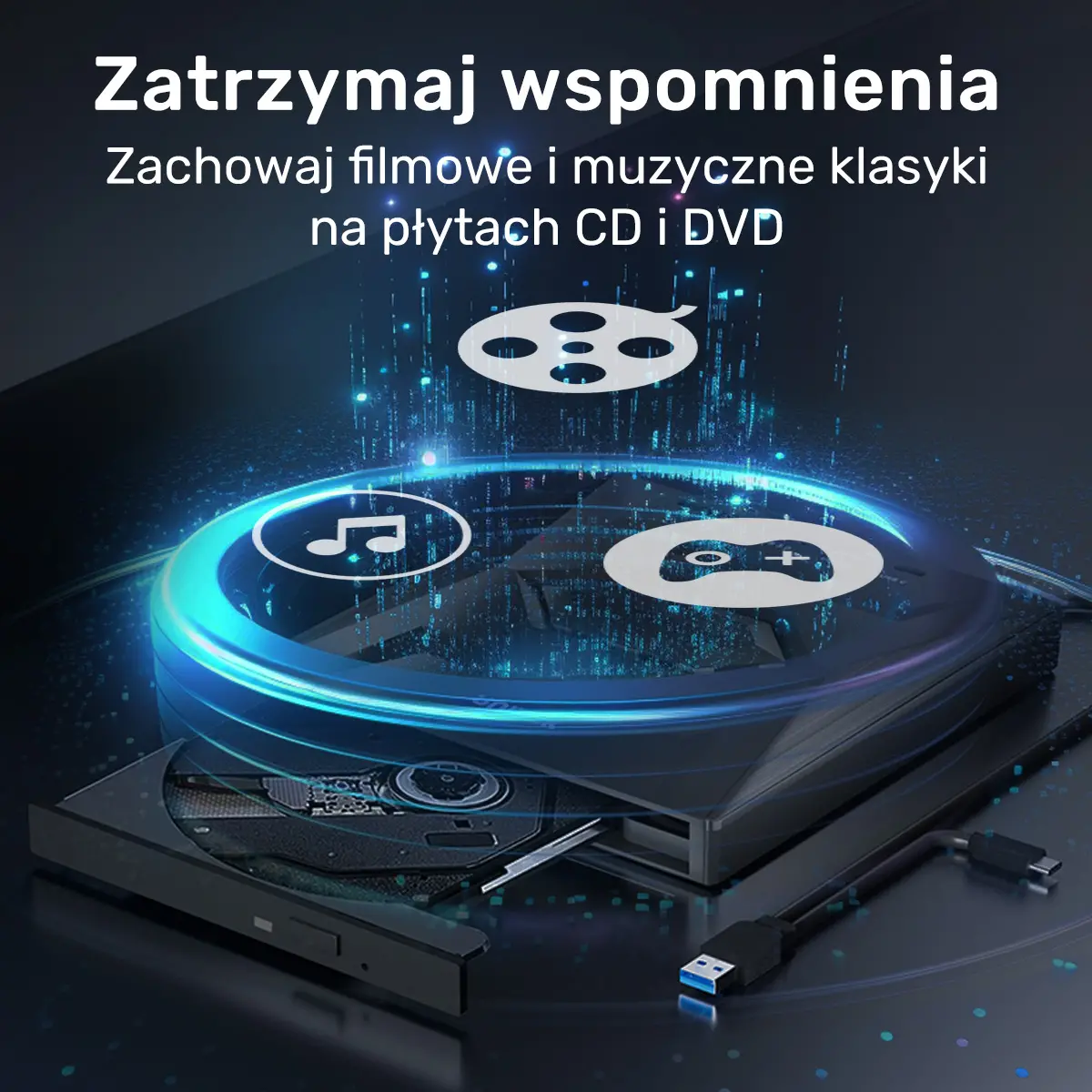 Nagrywarka Unitek T1037A01 Czarny