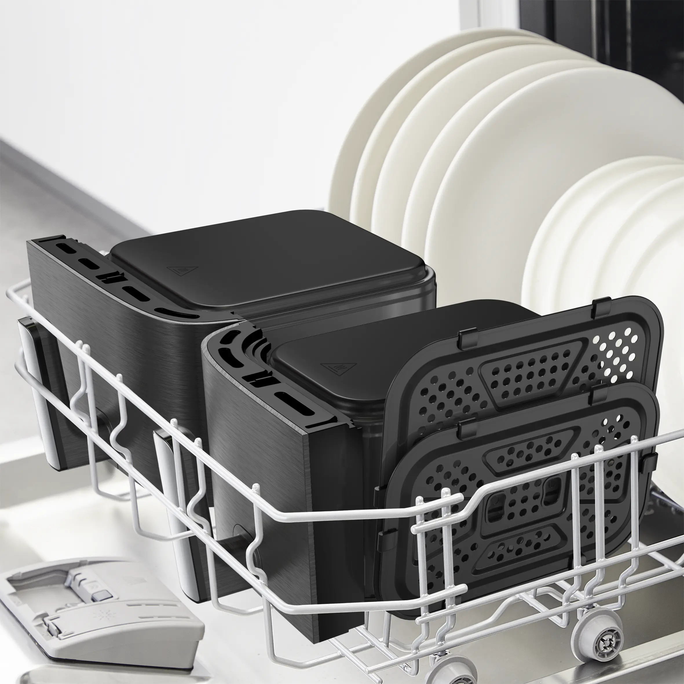 Frytkownica beztłuszczowa Tefal Dual Easy Fry EY942HE0 2700W 11l Aplikacja mobilna