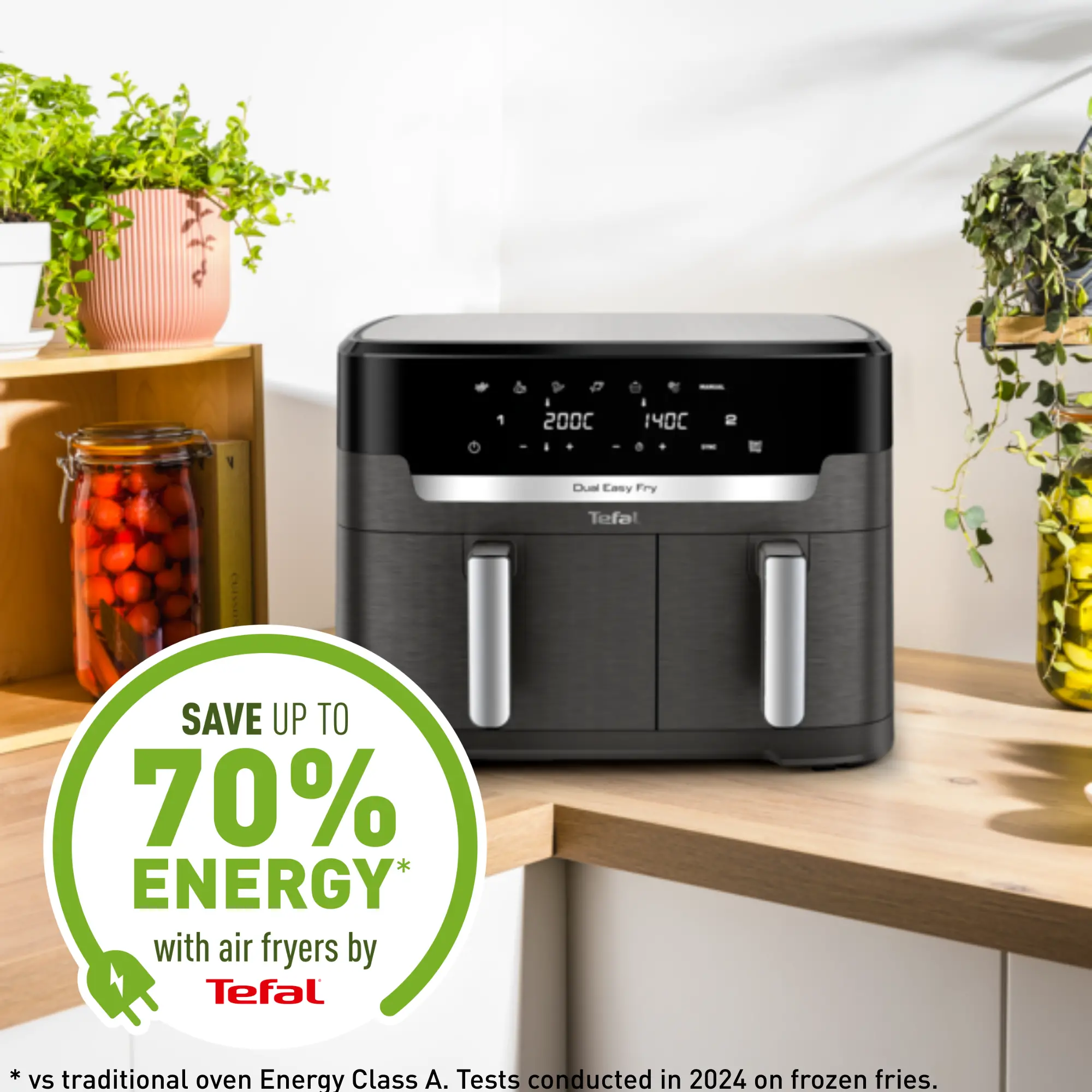 Frytkownica beztłuszczowa Tefal Dual Easy Fry EY942HE0 2700W 11l Aplikacja mobilna
