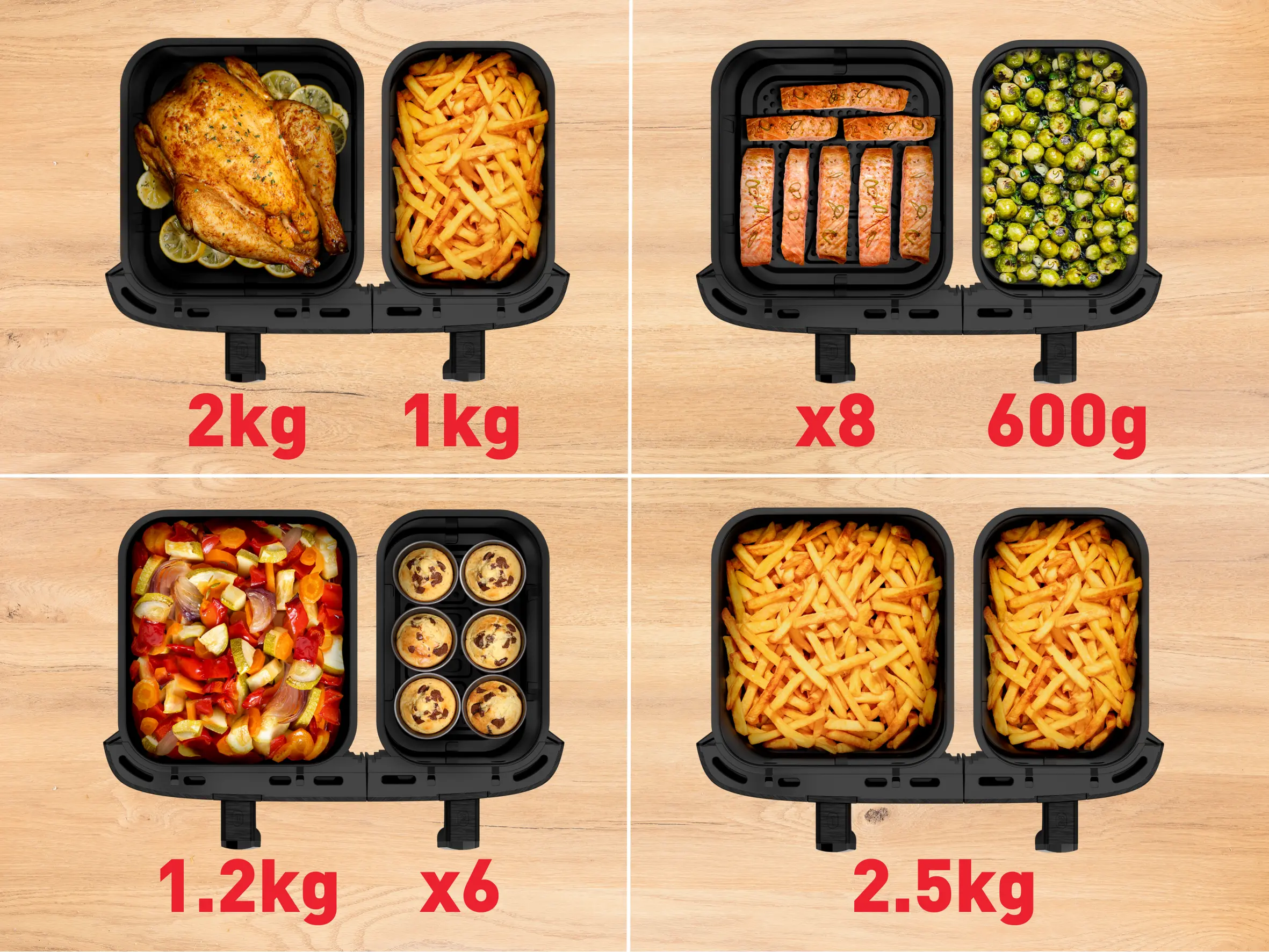 Frytkownica beztłuszczowa Tefal Dual Easy Fry EY942HE0 2700W 11l Aplikacja mobilna