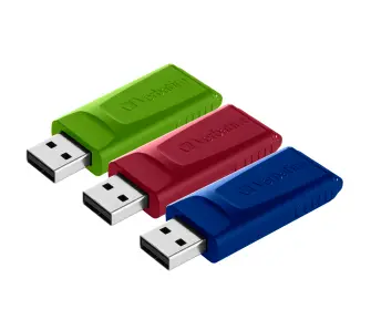 PenDrive Verbatim Slider 16GB USB 2.0 3szt. Czerwony/Niebieski/Zielony