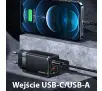 Ładowarka sieciowa USAMS USB-C+USB GaN 47W PD+QC Fast Charging Czarny