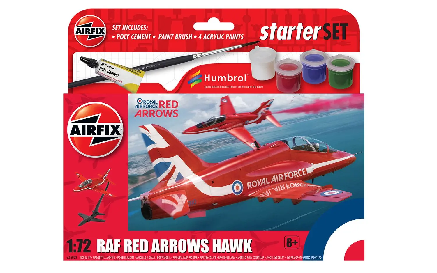 Model do sklejania Airfix A55002 Starter Set - Red Arrows Hawk
